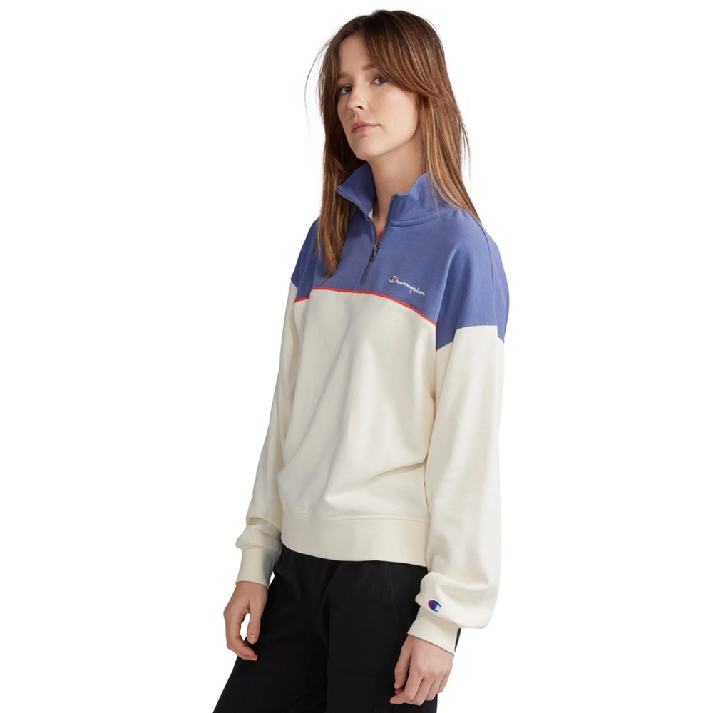 Champion Colorblock Quarter Zip Sweatshirt